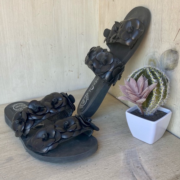 JEFFREY CAMPBELL Rosebud double strap black slide - Picture 15 of 16